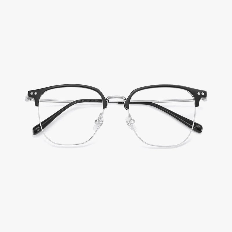 Florent sort sølv browline brille