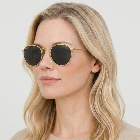 Ray-Ban ROUND METAL - 919648 - Guld på model