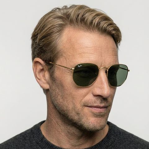 Ray-Ban Hexagonal - 001 - Guld på model