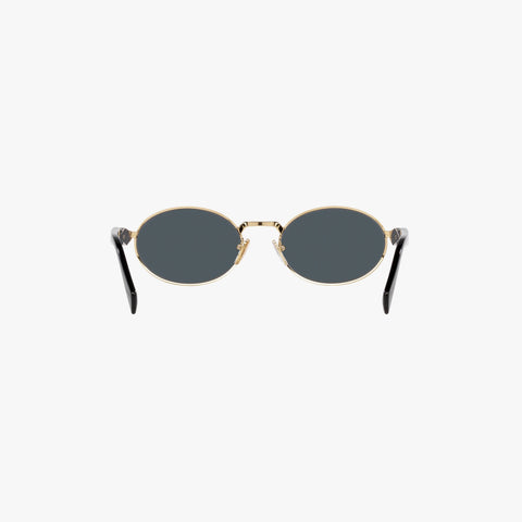 Prada PR 65ZS - ZVN09T guld og sort oval solbrille