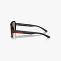Prada Linea Rossa PS A06S - DG008F sort rektangulær solbrille