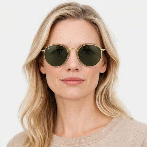 Ray-Ban ROUND METAL - 001 - Guld på model