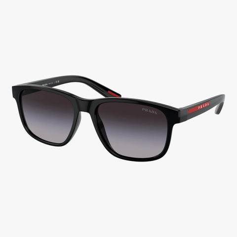 Prada Linea Rossa PS 06YS - 1AB09U sort rektangulær solbrille