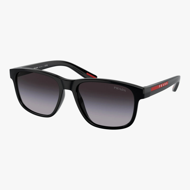 Prada Linea Rossa PS 06YS - 1AB09U sort rektangulær solbrille