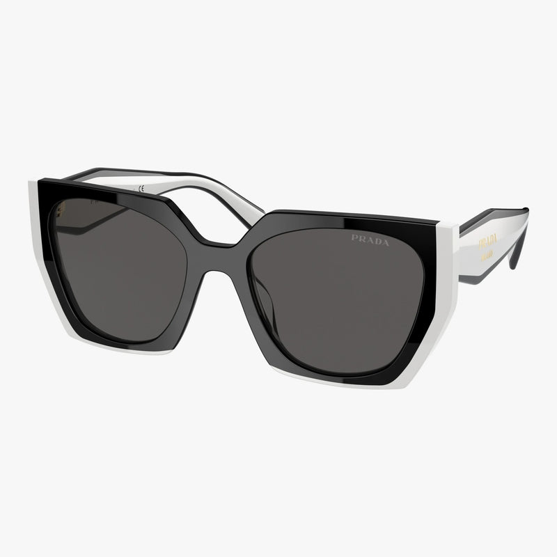 Prada PR 15WS - 09Q5S0 sort og hvid rektangulær solbrille