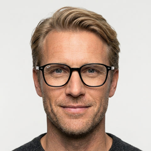 Ray-Ban LEONARD - 2000 sort panto brille på model