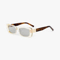 Marcellus transparent brun firkantet solbrille