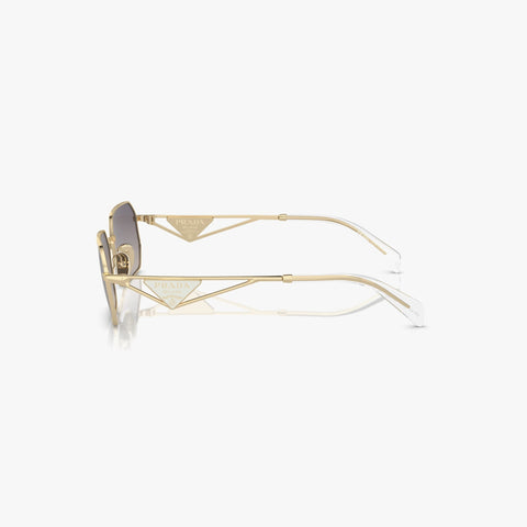 Prada PR A51S - ZVN30C guld rektangulær solbrille