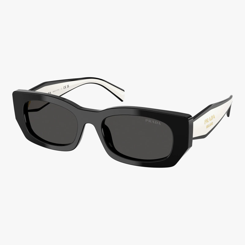 Prada PR B05S - 09Q08Z sort rektangulær solbrille