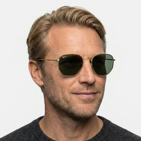 Ray-Ban Hexagonal - 001 - Guld på model