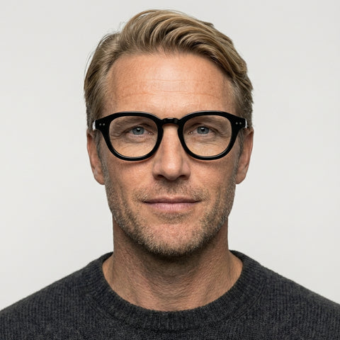 Fenric blank sort oval brille på model