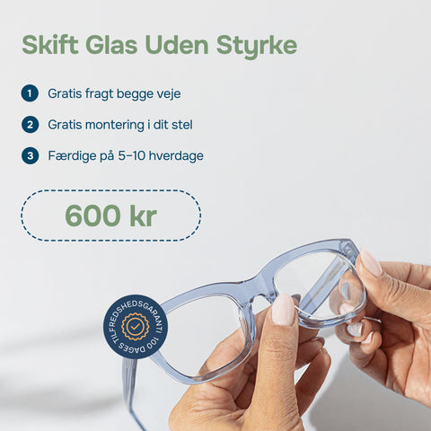 NYE GLAS UDEN STYRKE I DIT GAMLE STEL