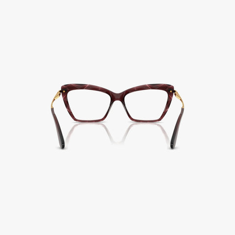 Dolce & Gabbana DG5025 - 3045 transparent bordeaux og guld cat-eye brille