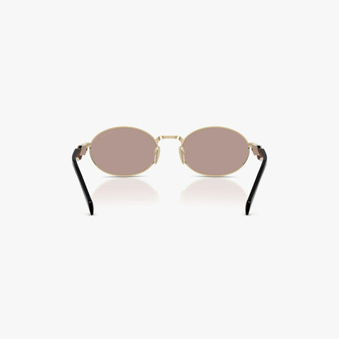 Prada PR 65ZS - ZVN20I guld og sort oval solbrille