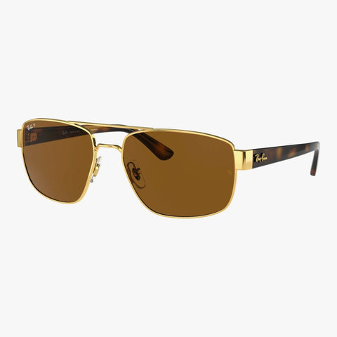 Ray-Ban RB3663 - 001/57 guld rektangulær solbrille