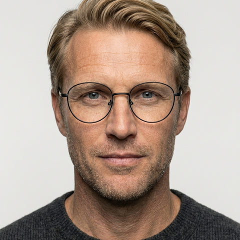 Delacroix sort rund brille på model