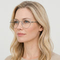 Nivelle sølv rund brille på model