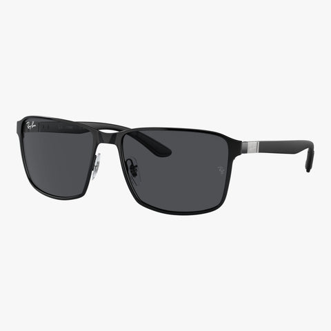 Ray-Ban RB3721 - 186/87 sort rektangulær solbrille