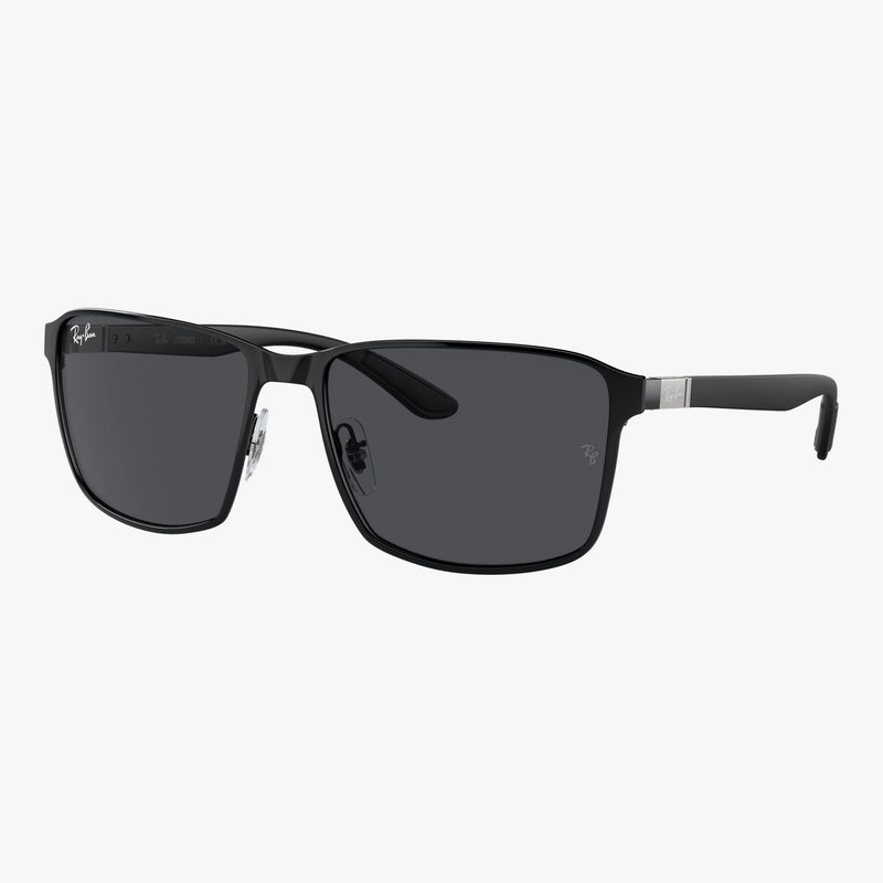 Ray-Ban RB3721 - 186/87 sort rektangulær solbrille