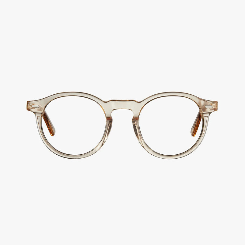 Veyla transparent brun rund brille
