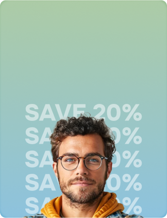 Save 20% on glasses