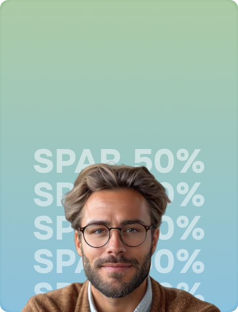 TILBUD: 50% RABAT PÅ ALLE BRILLEGLAS