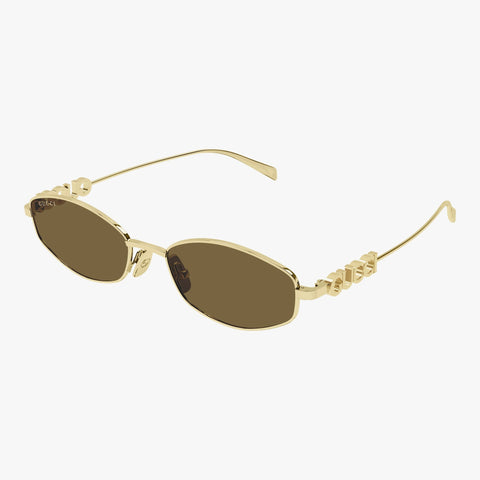 Gucci GG1802S - 005 guld oval solbrille
