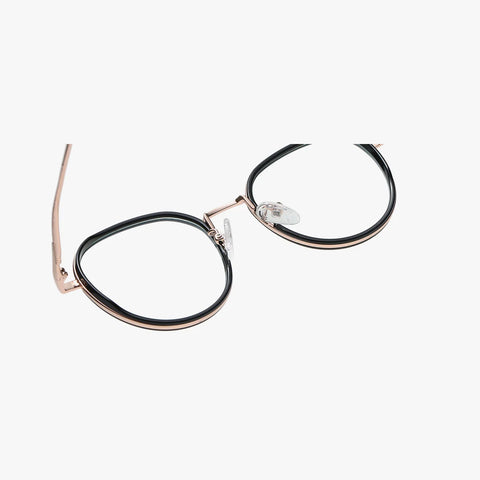 Serenya blank sort rund brille