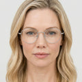 Nivelle sølv rund brille på model