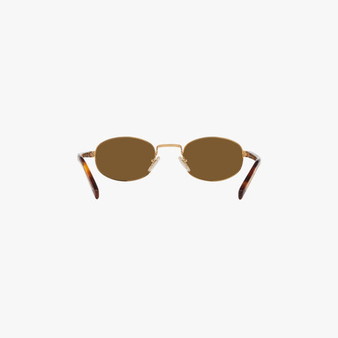 Prada PR B53S - 5AK09Z guld og tortoise oval solbrille