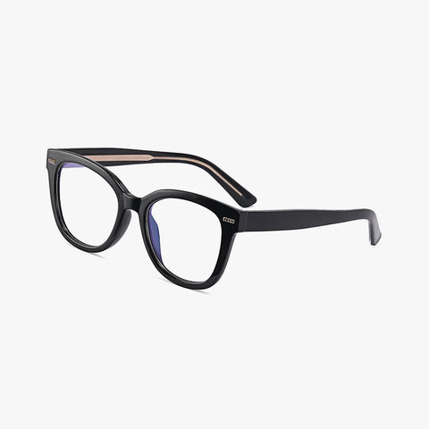 Quintessence blank sort firkantet brille