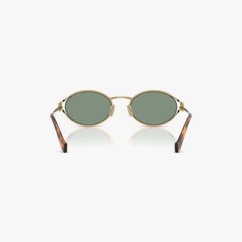 Miu Miu MU 52YS - 5AK04M guld og havana oval solbrille