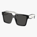 Prada PR 24ZS - 1AB5S0 sort rektangulær solbrille