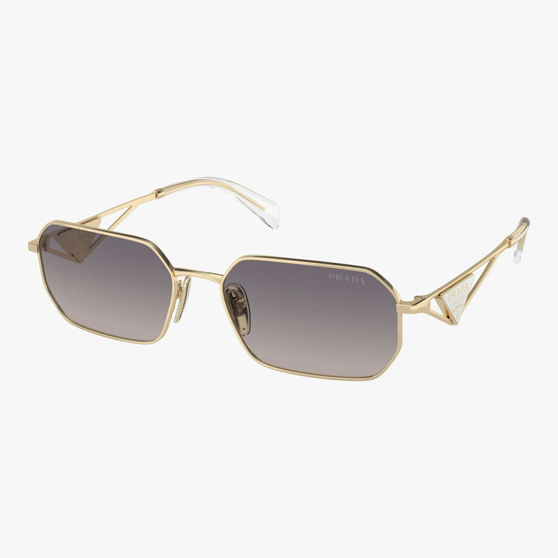 Prada PR A51S - ZVN30C guld rektangulær solbrille