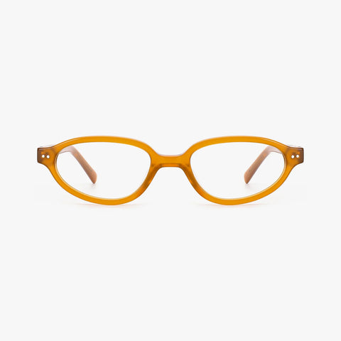 Elandra transparent brun oval brille