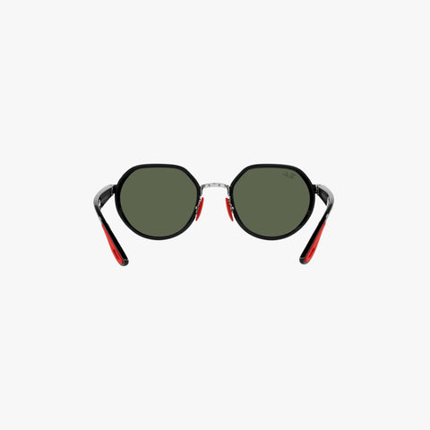 Ray-Ban RB3703M - F00771 sølv og sort rund solbrille