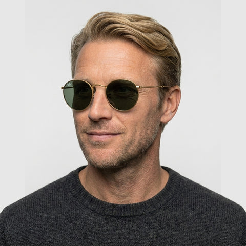 Ray-Ban ROUND METAL - 001 - Guld på model