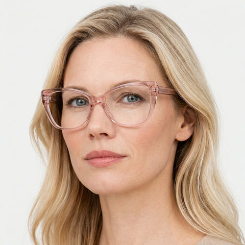 Adrienne - Transparent lyserød på model