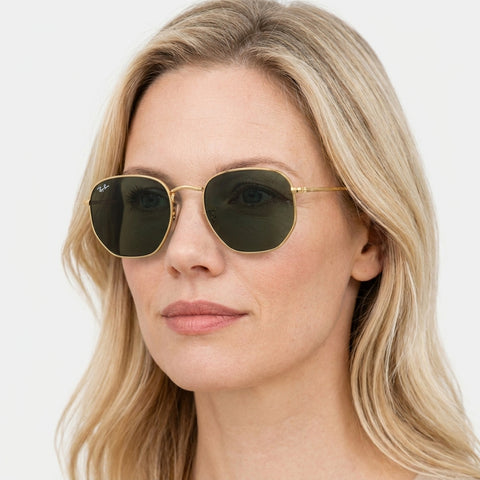 Ray-Ban Hexagonal - 001 - Guld på model