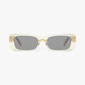 Marcellus transparent brun firkantet solbrille