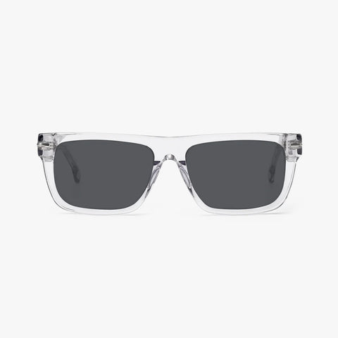 Delyra transparent hvid firkantet solbrille