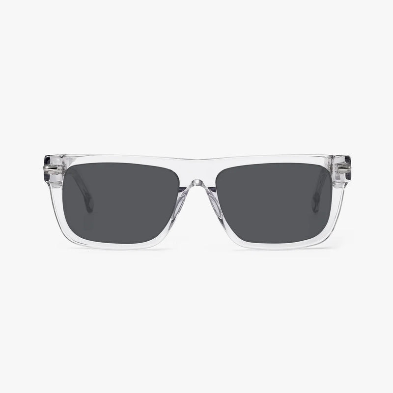 Delyra transparent hvid firkantet solbrille