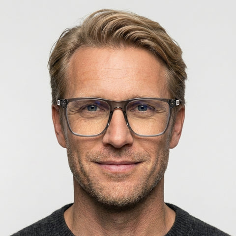 Carmino - Transparent grå på model