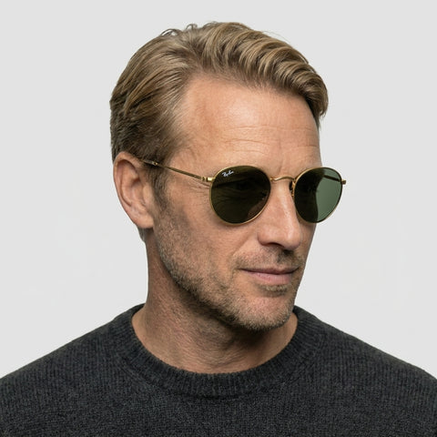 Ray-Ban ROUND METAL - 001 - Guld på model