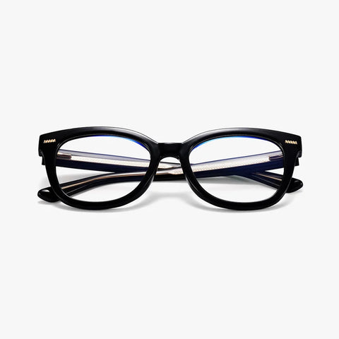 Quintessence blank sort firkantet brille