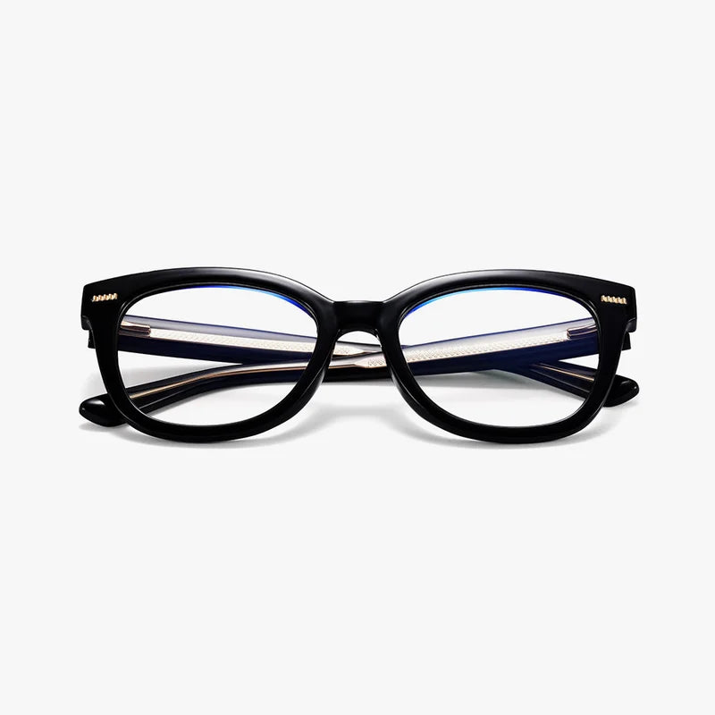 Quintessence blank sort firkantet brille