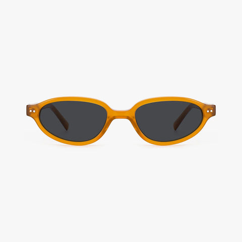 Aurevo transparent brun oval solbrille