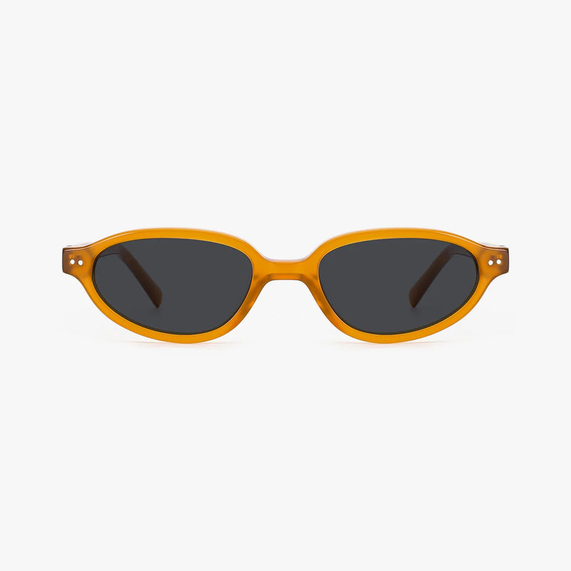 Aurevo transparent brun oval solbrille