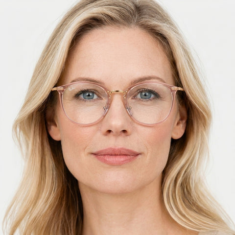 Ray-Ban RX7140 - 8335 - Transparent lyserød på model