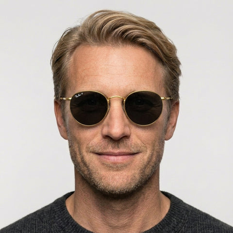 Ray-Ban ROUND METAL - 919648 - Guld på model